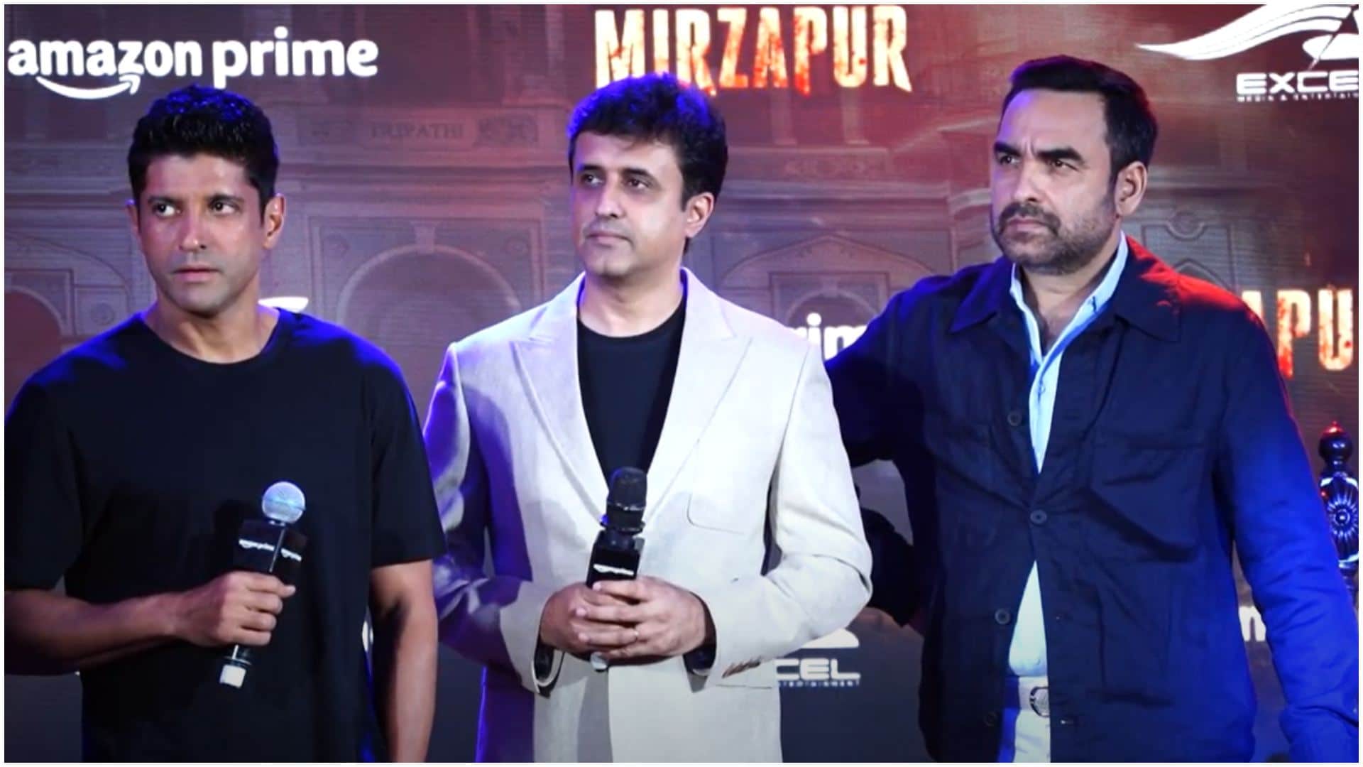 Farhan Akhtar at Mirzapur 3 TRAILER launch with PANKAJ TRIPATHI ALI FAZAL SHWETA TRIPATHI RASIKA DUGAL