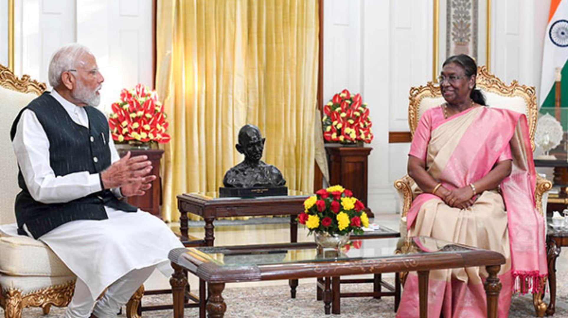president droupadi mumu pm narendra modi abhinav bindra mansukh mandaviya praises Manu bhaker achievement