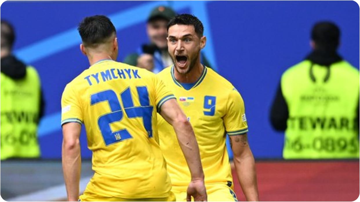 Ukraine beat Slovakia in UEFA Euro cup football match Yaremchuk's wondergoal seals a comeback win for Ukraine