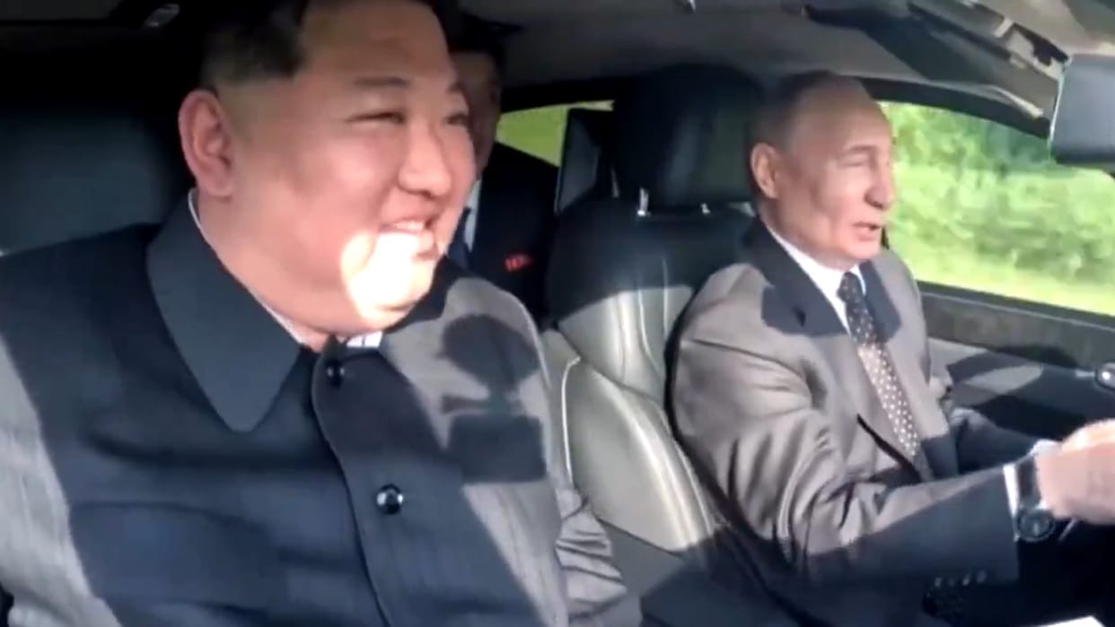 Putin Takes Kim Jong Un On Drive In Limousine, Later Gifts Him Car