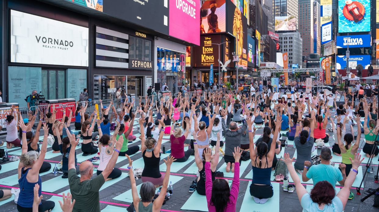 Consulate General of India in New York leads Yoga session at Times Square