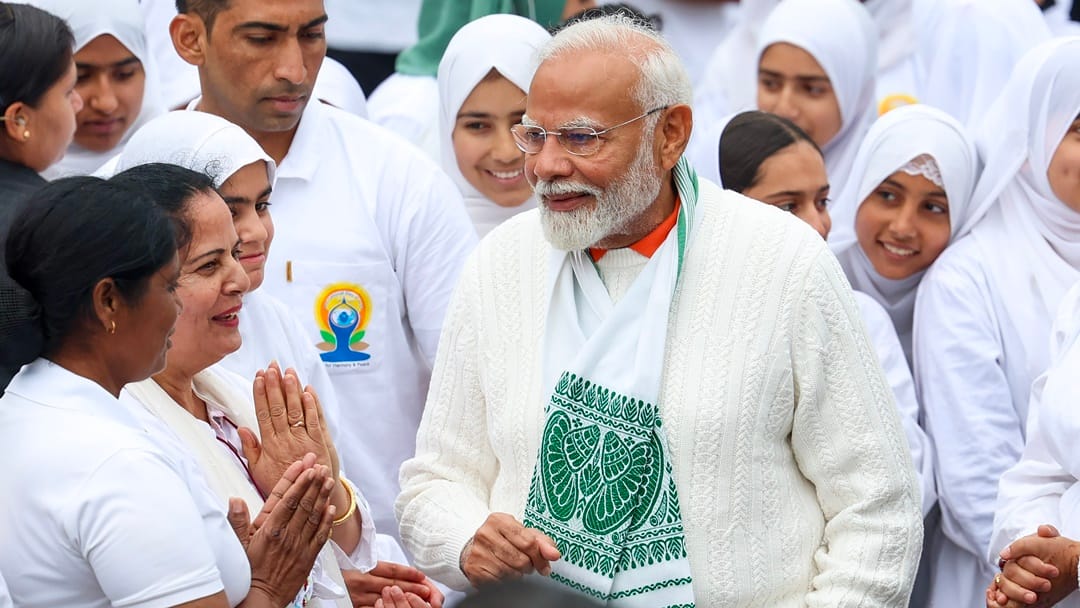 PM Narendra Modi srinagar yoga days gives yoga economy message