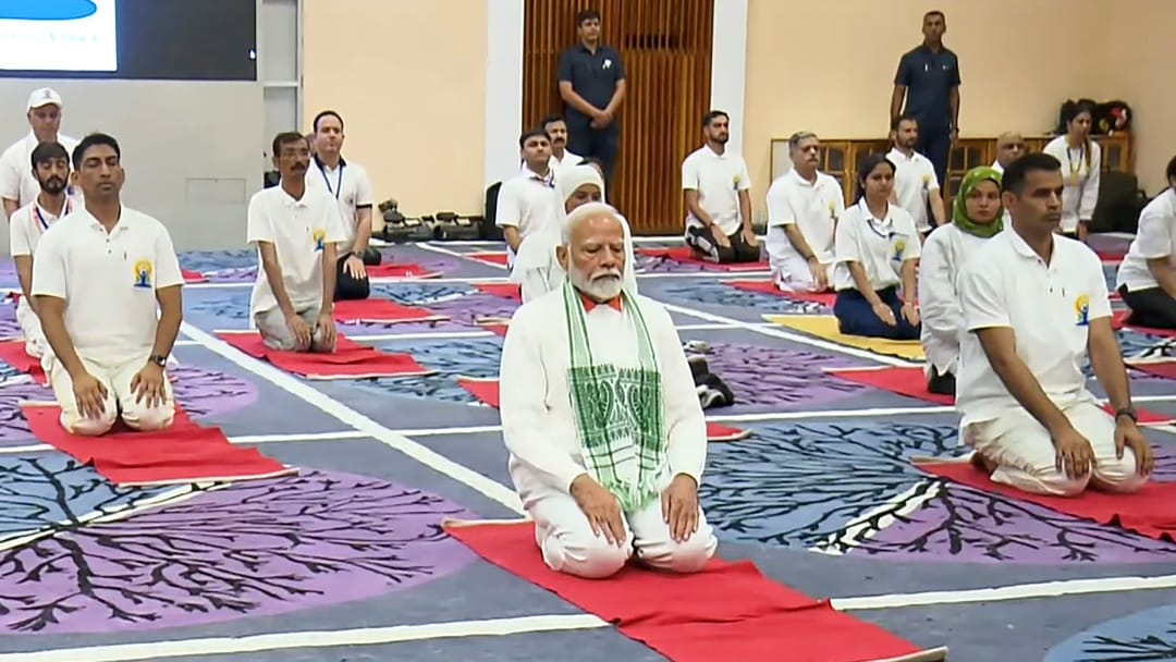 PM Narendra Modi srinagar yoga days gives yoga economy message
