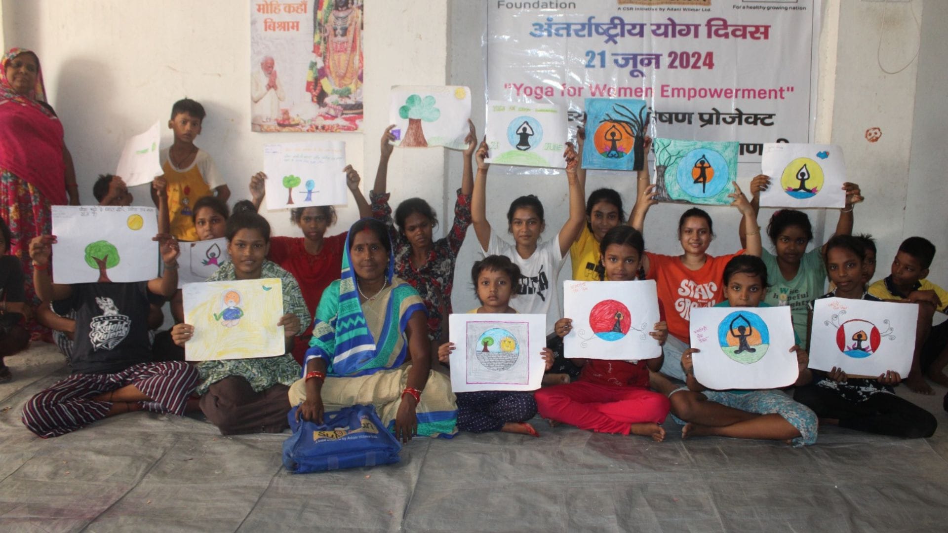 International Yoga Day Poster competition in slums of varanasi benefits pranayama explained