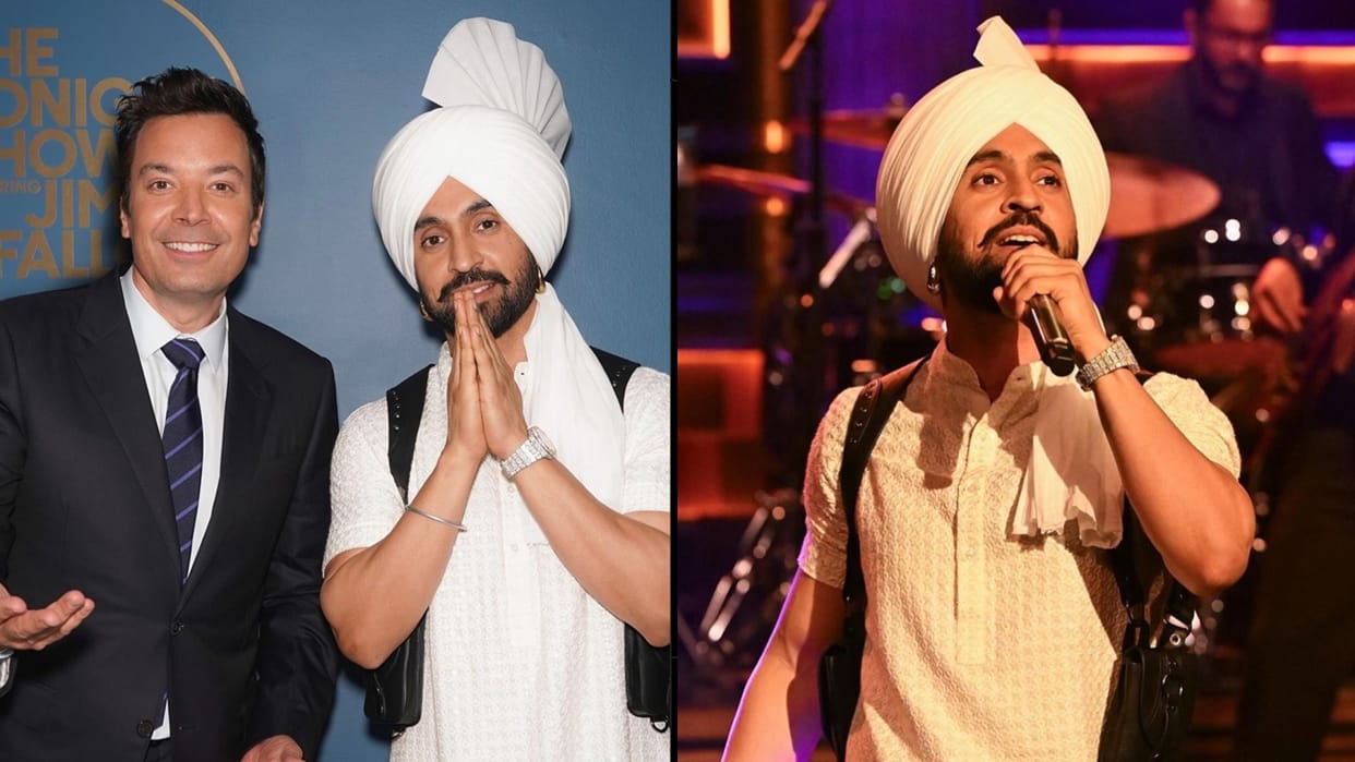 Diljit Dosanjh performed Main hun Punjab at tonight show Jimmy Fallon says cause that songs matched my attir