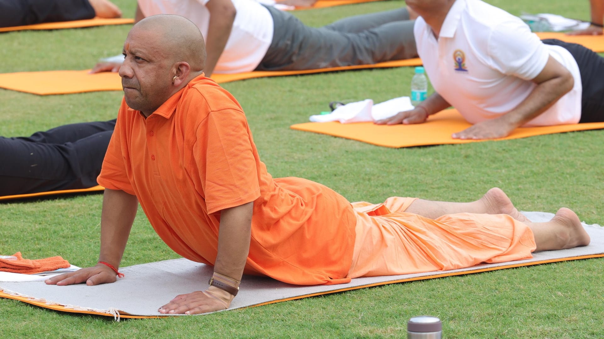 Yoga Day: CM Yogi Adityanath do different asan on Yoga day.