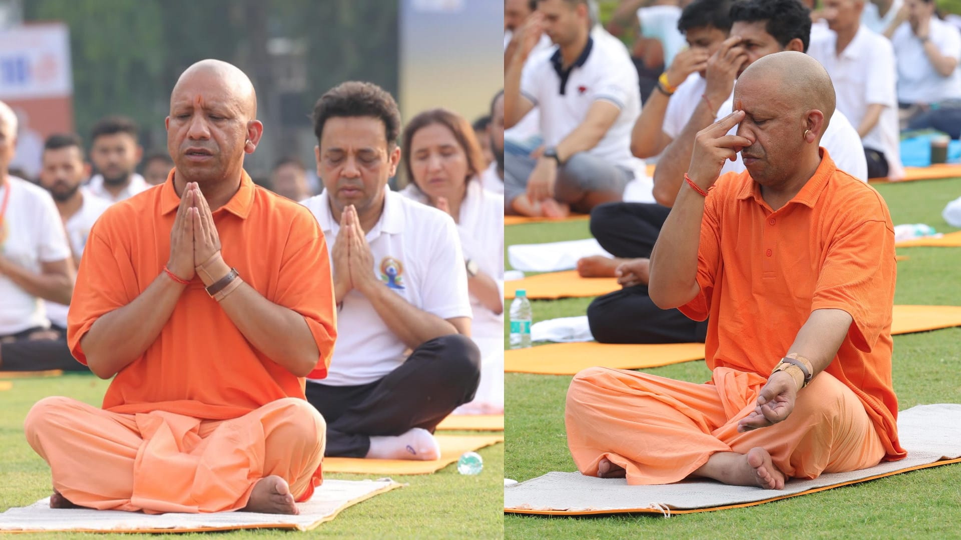Yoga Day: CM Yogi Adityanath do different asan on Yoga day.