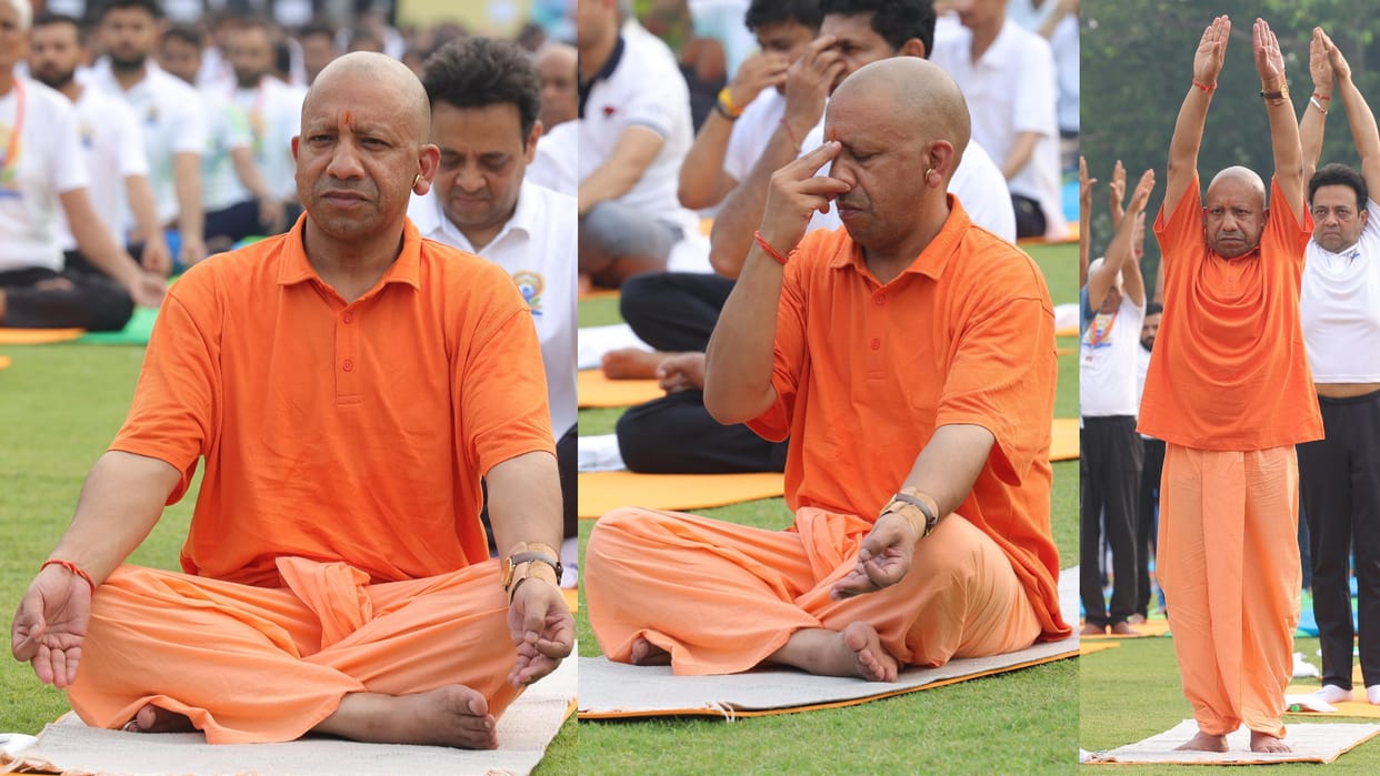 Yoga Day: CM Yogi Adityanath do different asan on Yoga day.
