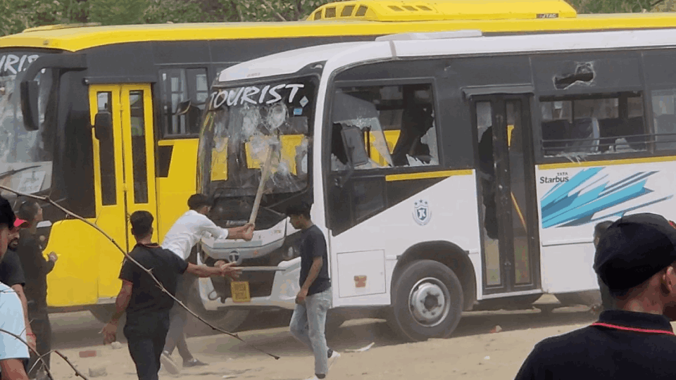 Violence broke out after worker was crushed to death by bus in Sector 35 of Gurugram