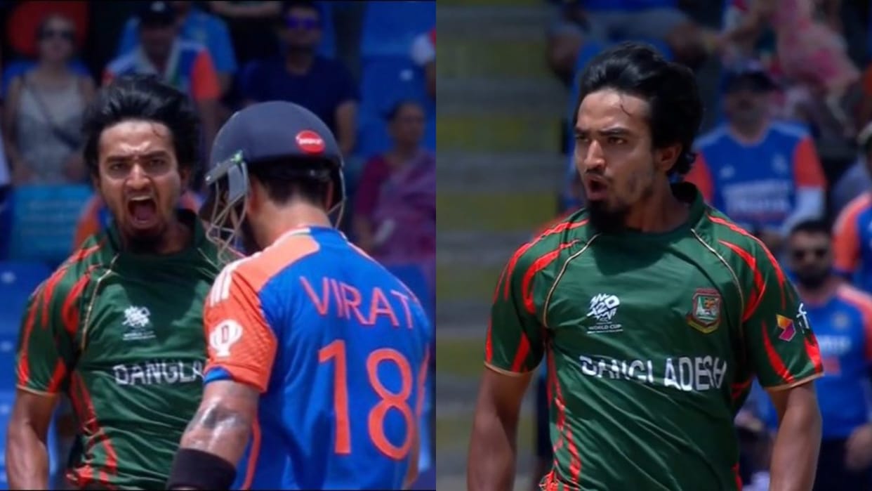ind vs ban: tanzim hasan sakib aggressive reaction towards virat kohli, got suryakumar wicket in one over