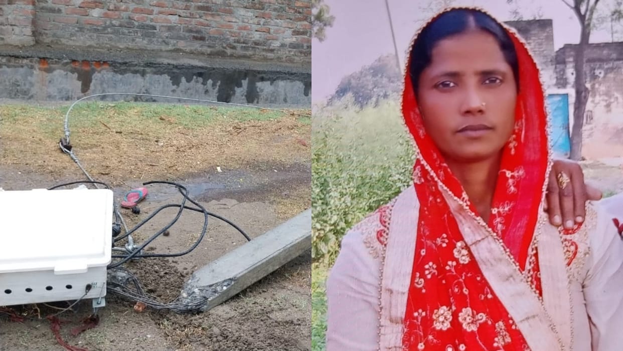woman died after an electric pole fell on her during a storm in Budaun