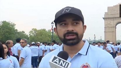 Delhi: Walkathon organized at India Gate during Nasha Mukt Bharat Pakhwarat, courtesy Delhi Police