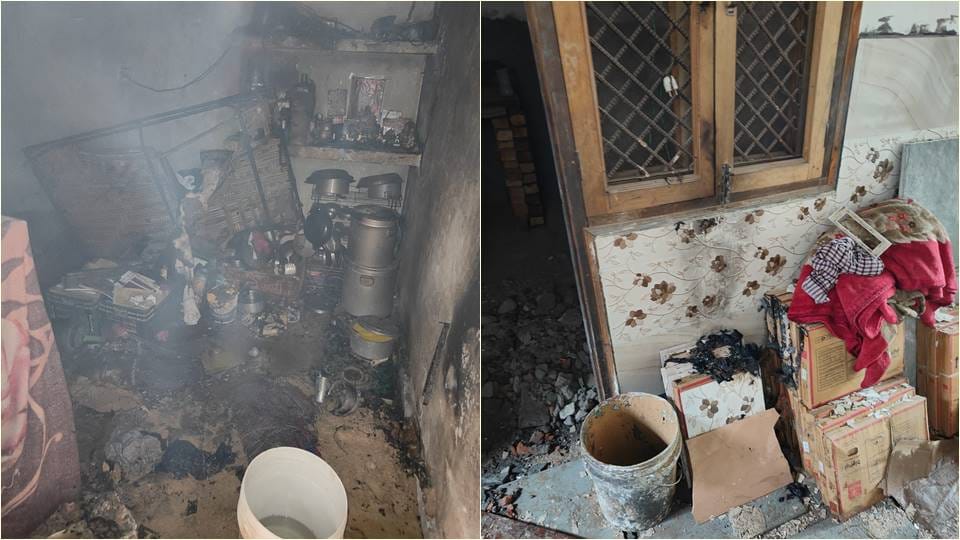 Fire in cylinder spread to house in Tilamod police station area