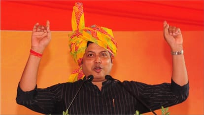 Central Minister Dharmender Pardhan Targets congress in Rohtak of Haryana