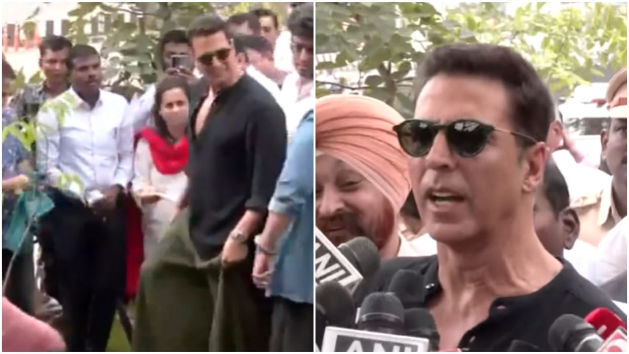 Sarfira Film Star Akshay Kumar funny moment with Paparazzi says Tu mereko dekhkar hans raha hai