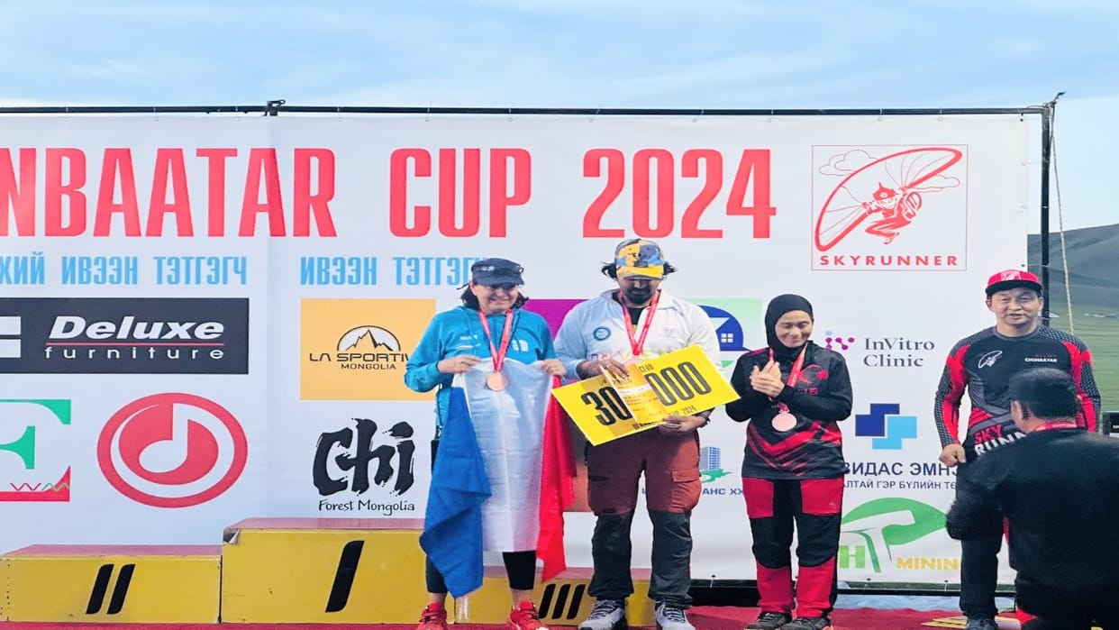 Gimnar Singh of manali won bronze medal for India in International Paragliding Accuracy Competition