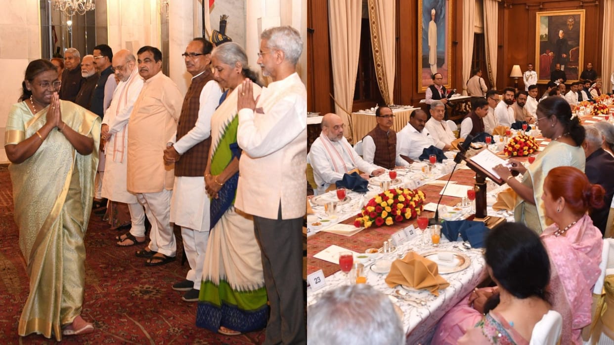 Murmu hosts dinner for PM Modi-led Union Council of Ministers