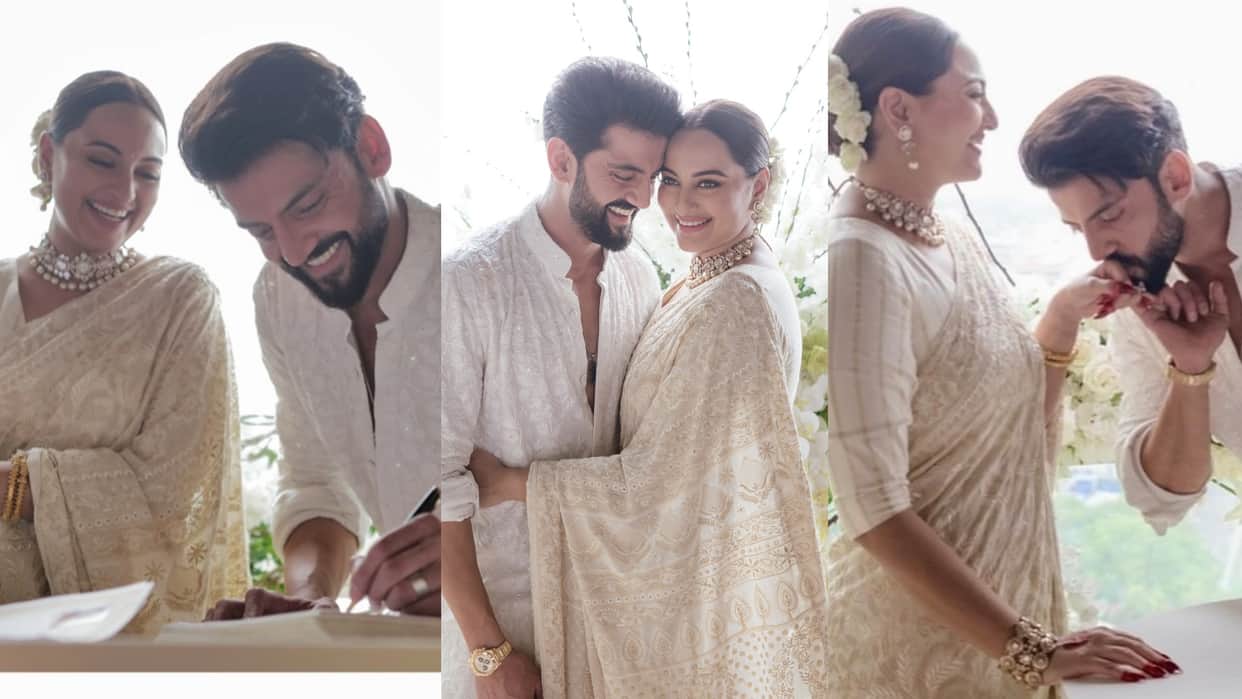 Sonakshi Zaheer Wedding unseen photos sonakshi wore her mother saree and jewellery on wedding day