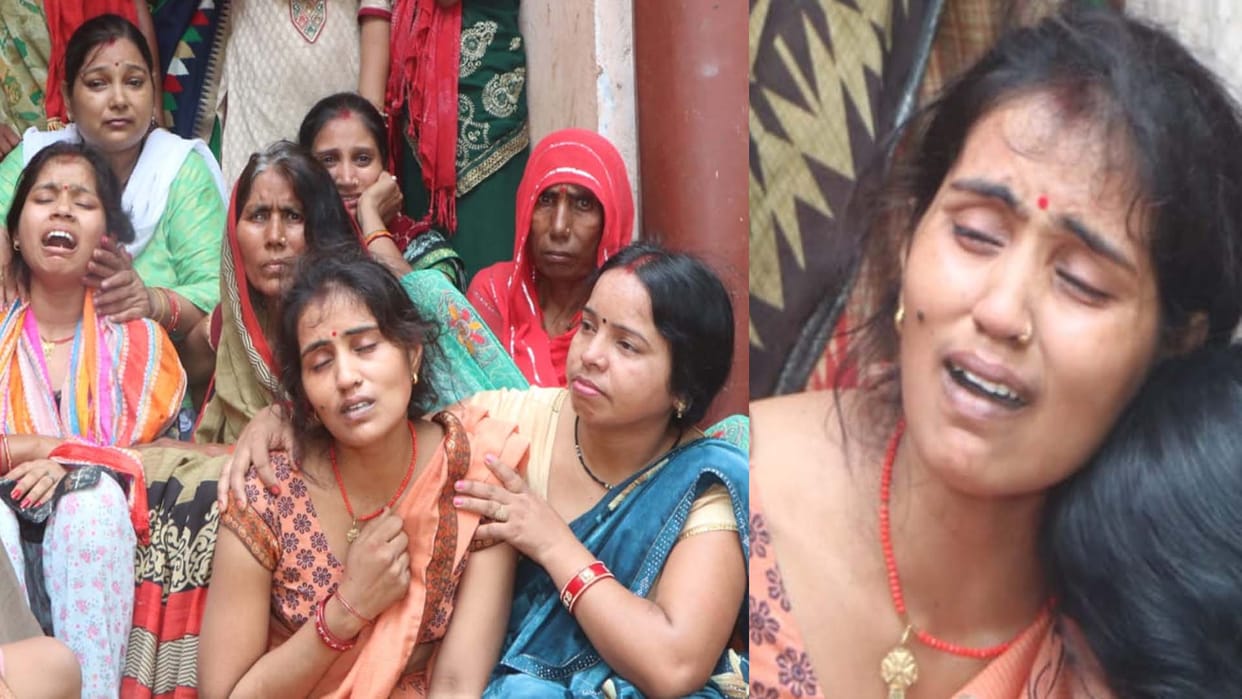 Kanpur: Martyr Shailendra's mother and wife cried while hugging his body