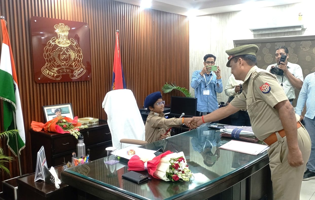 child suffering from cancer became ADG Zone for one day in varanasi