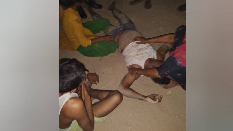goons beaten father and son with sticks for protesting against molestation of mother and daughter In Etah