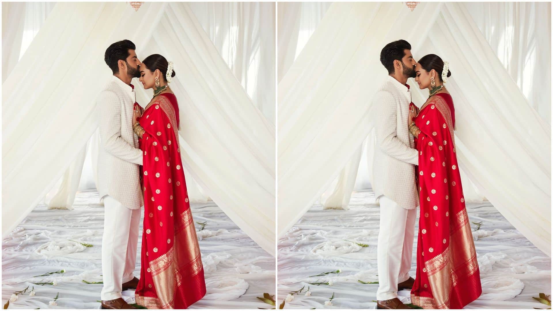Sonakshi Sinha reception Look sonakshi green chokar designed by karan johar brand
