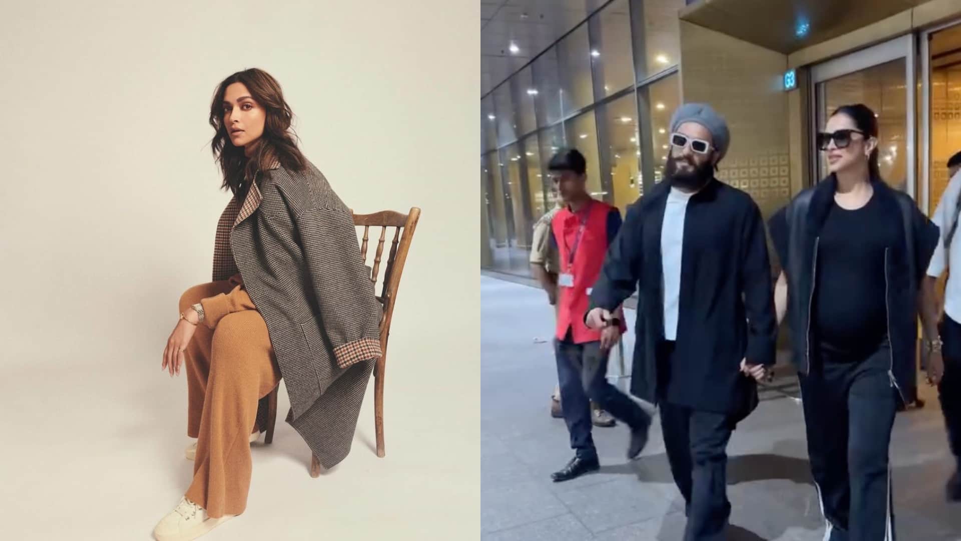 Deepika Padukone and Ranveer Singh spotted at Mumbai airport smiling holding hands post babymoon in London