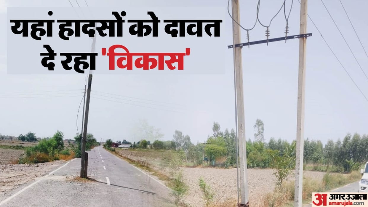 Public Works Department built road three years ago they forgot to remove the electric poles