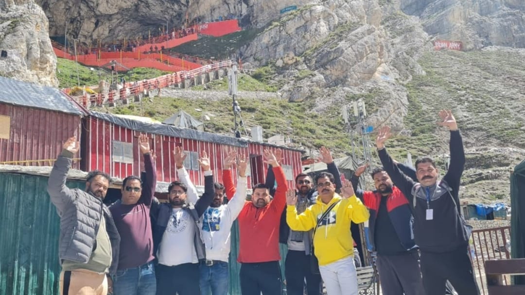 Amarnath Yatra : Shiva devotees of Kathua got reached Baba Bafarni shrine