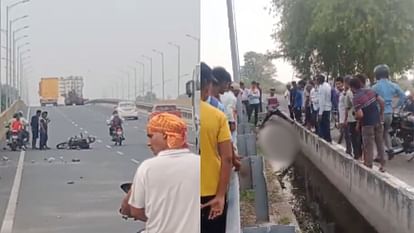 Father and son died in road accident in Varanasi after falling into drain due to car collision