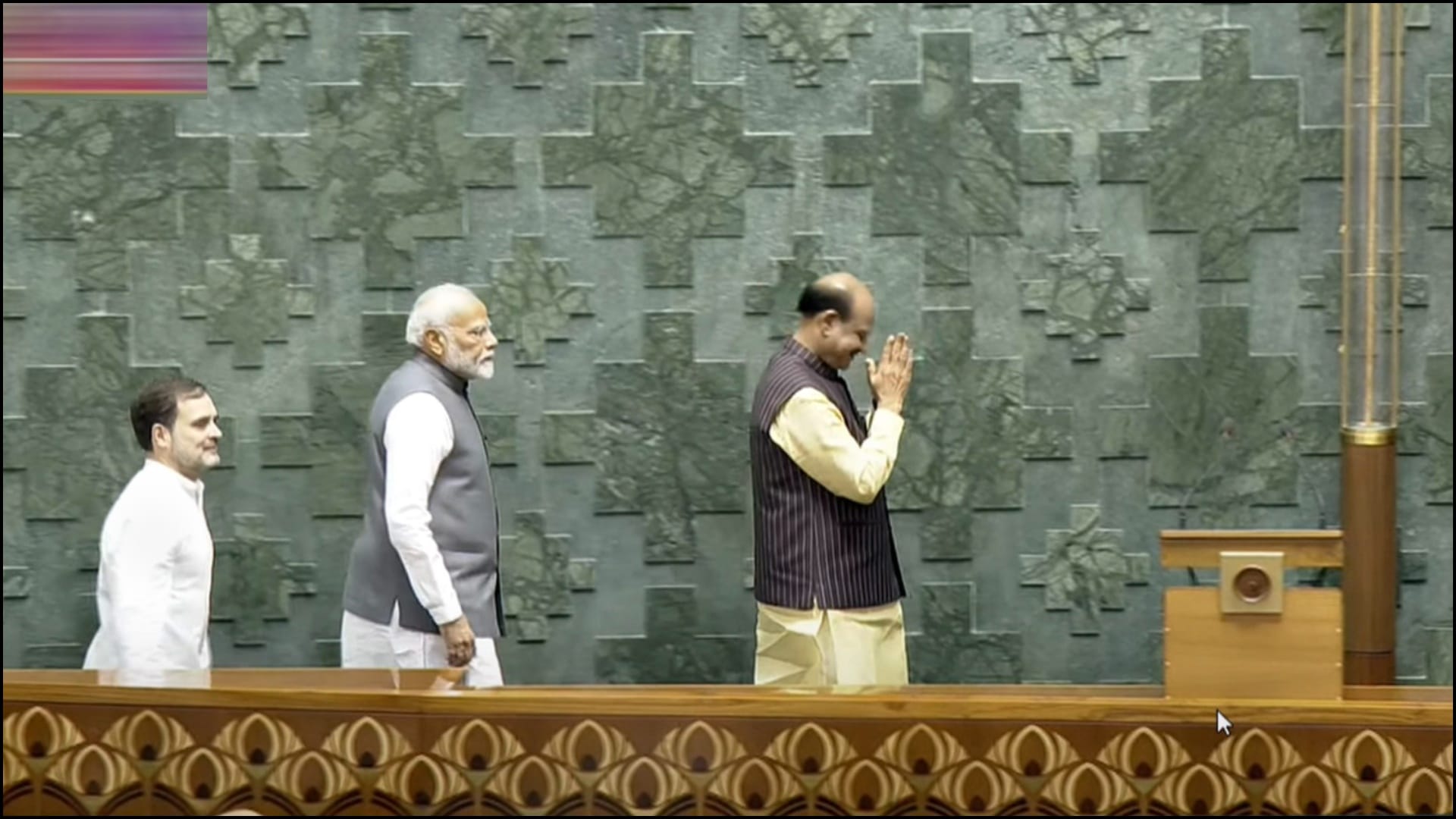 Om Birla elected as Speaker of Lok Sabha PM Modi and rahul gandhi shakes hand photos