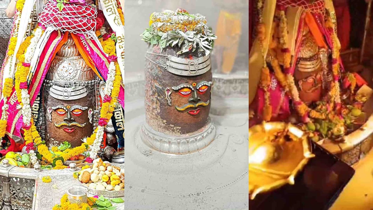 Ujjain News: Baba Mahakal decorated with cannabis and Rudraksha garland during Bhasma Aarti