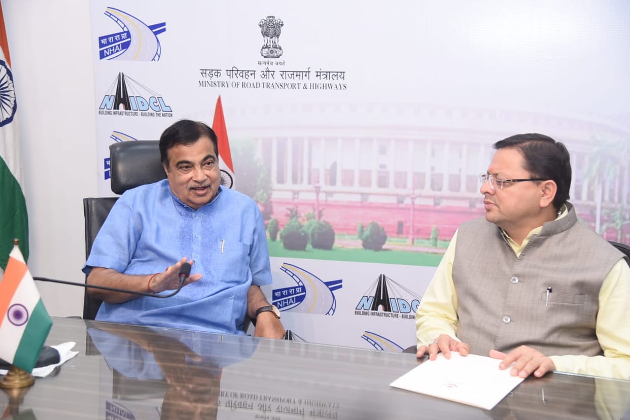 Uttarakhand CM Dhami visits Delhi Gadkari agree with Kainchi Dham, Rishikesh bypass and Doon-Mussoorie project