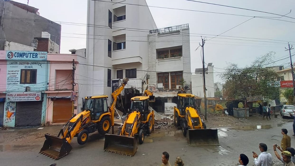 Bulldozer runs on hotel office of Bareilly riot accused Rajeev Rana