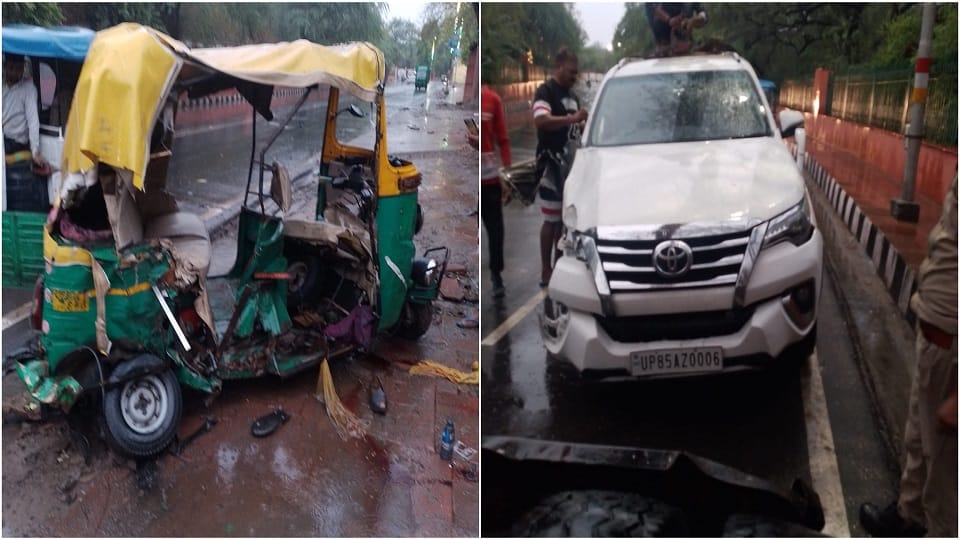 Speeding Fortuner car blows up auto two youths killed two injured