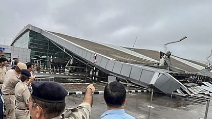 Delhi airport devastation in pictures cab driver dies after terminal roof collapses rain in Delhi