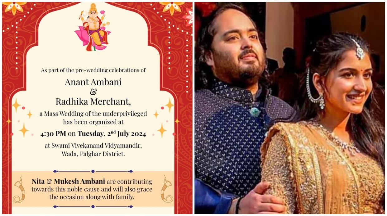 ambani family organising mass wedding of underprivileged on 2 july as part of anant-radhika pre wedding