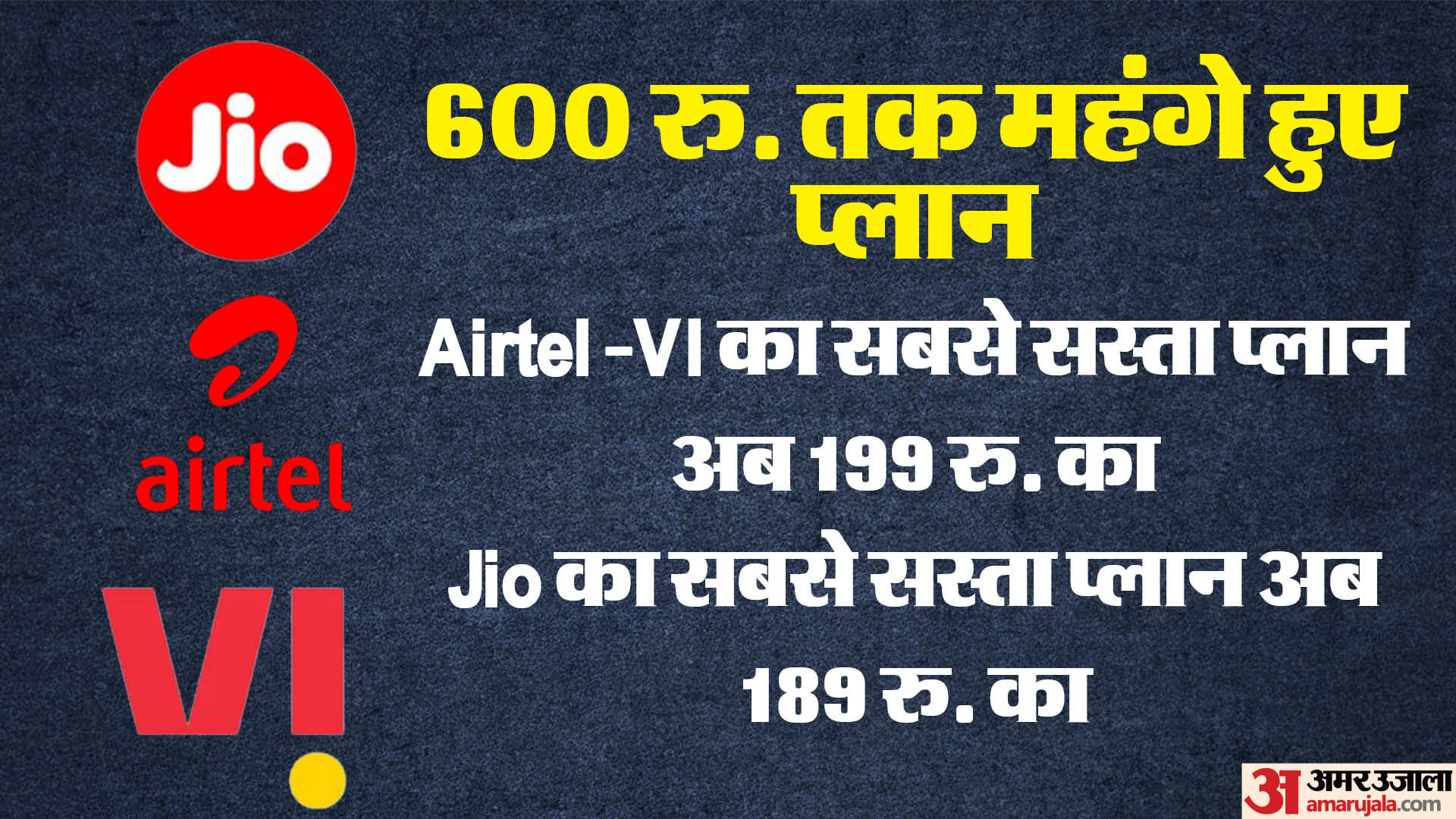 Airtel Jio and Vi New Tariff plan full list here know all details