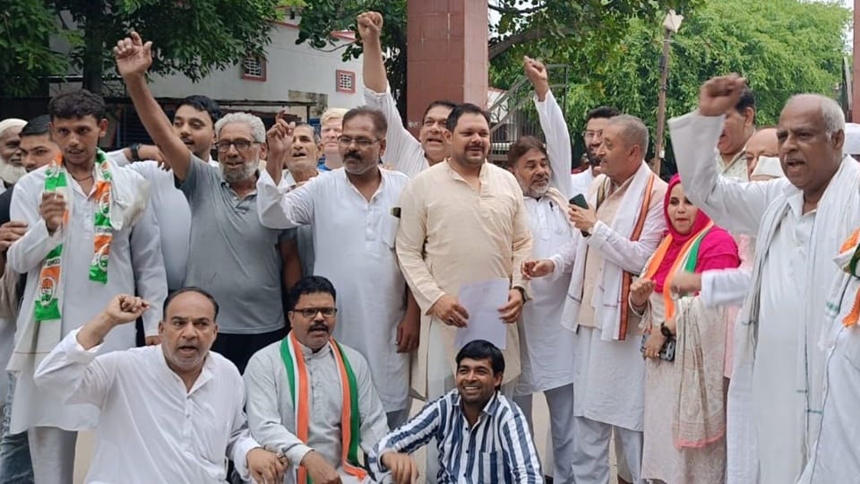Moradabad: Congress protested against incidents of mob lynching