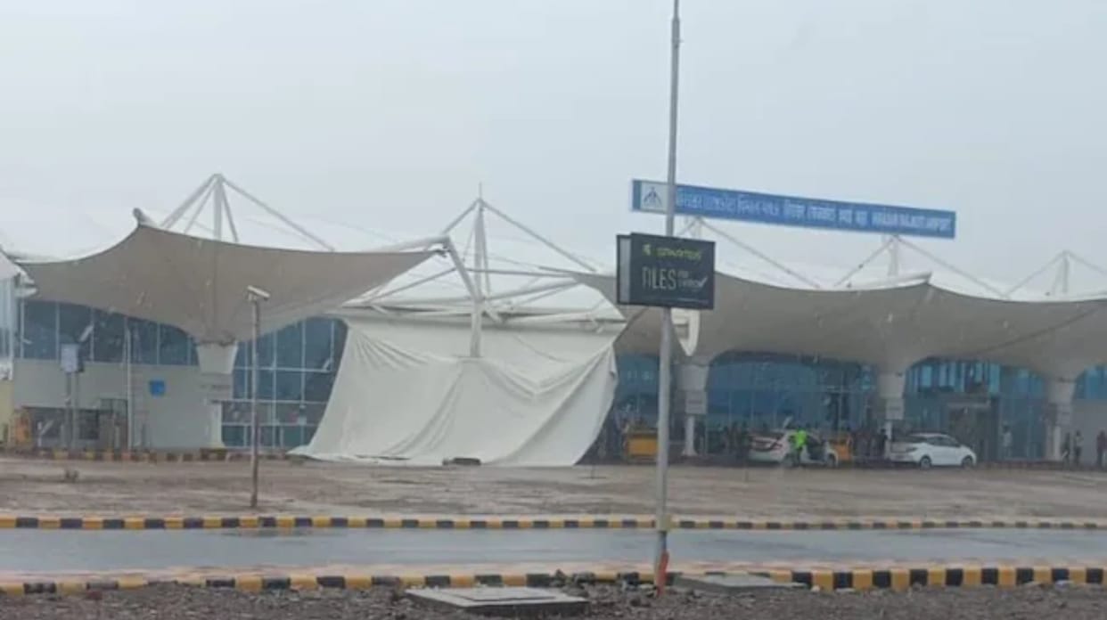 Canopy Outside Rajkot Airport Terminal Collapses Amid Heavy Rain news and updates