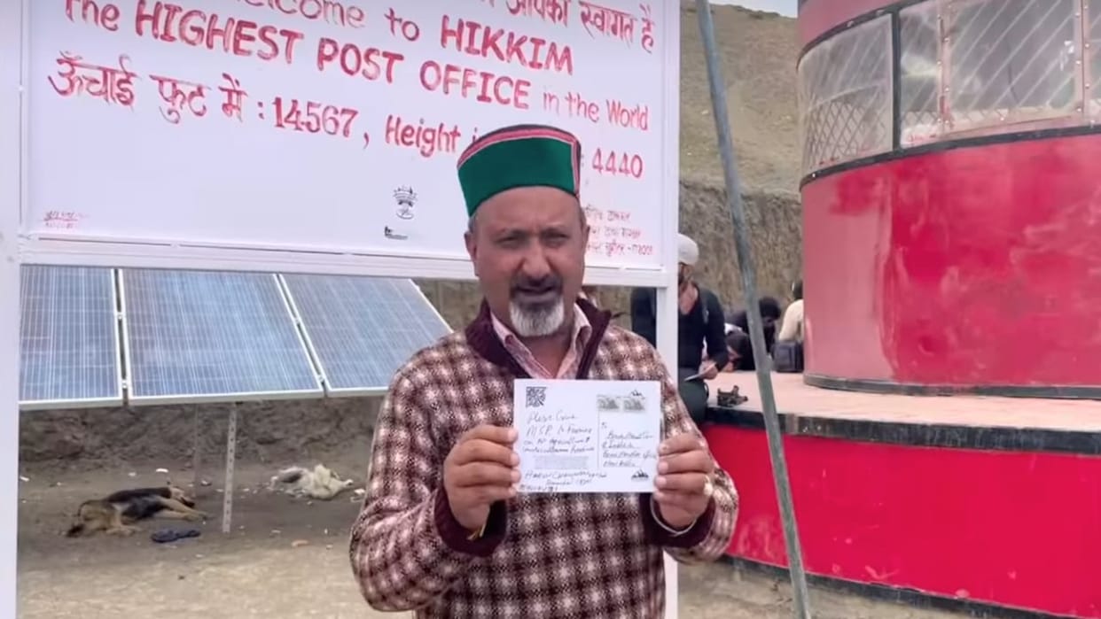 Letter to pm Modi from the world's highest post office, demanding 100 percent import duty on apples