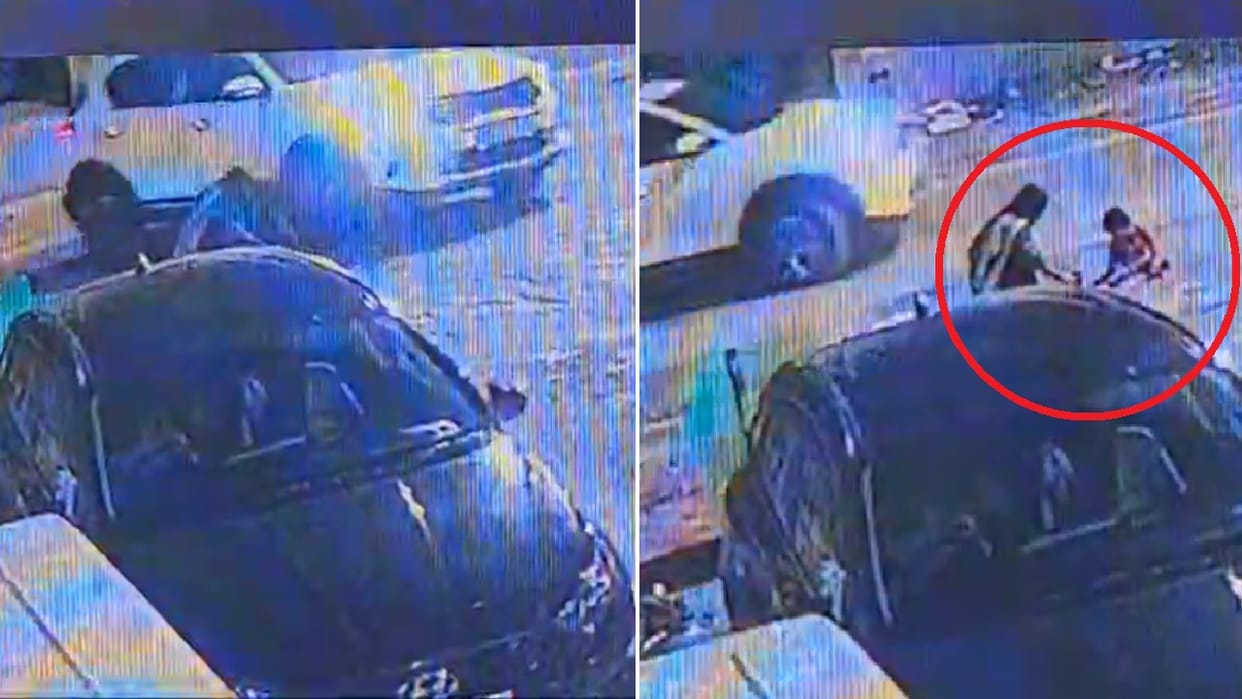 Girl playing with her mother on road was trampled by a car in Noida