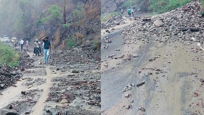 Uttarakhand Rain Vehicle buried under debris  four people injured missing highway closed in Kotdwar