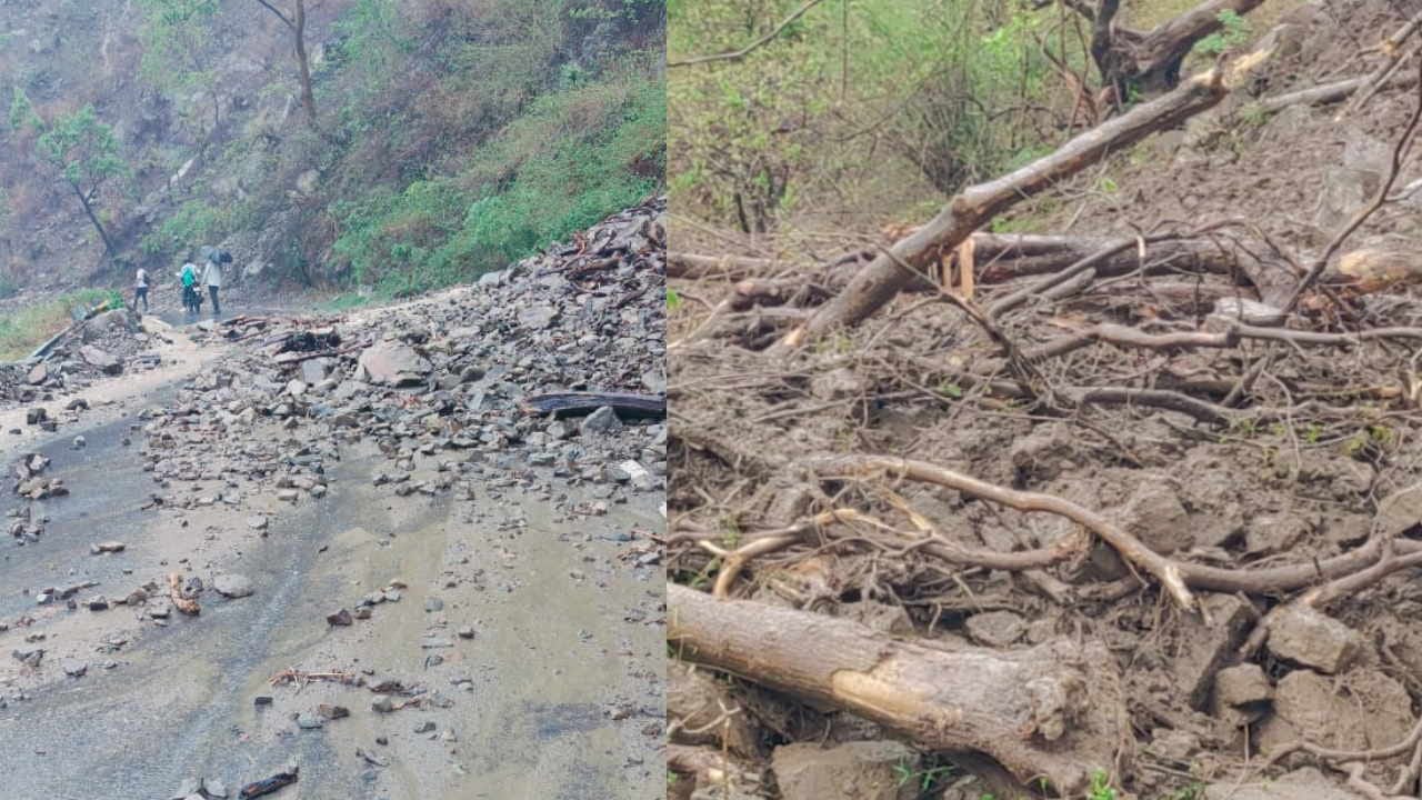 Uttarakhand Rain Vehicle buried under debris  four people injured missing highway closed in Kotdwar