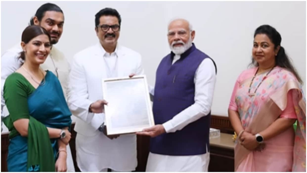 south actor Varalaxmi Sarathkumar and fiance Nicholai Sachdev extended her wedding invite to PM Narendra Modi