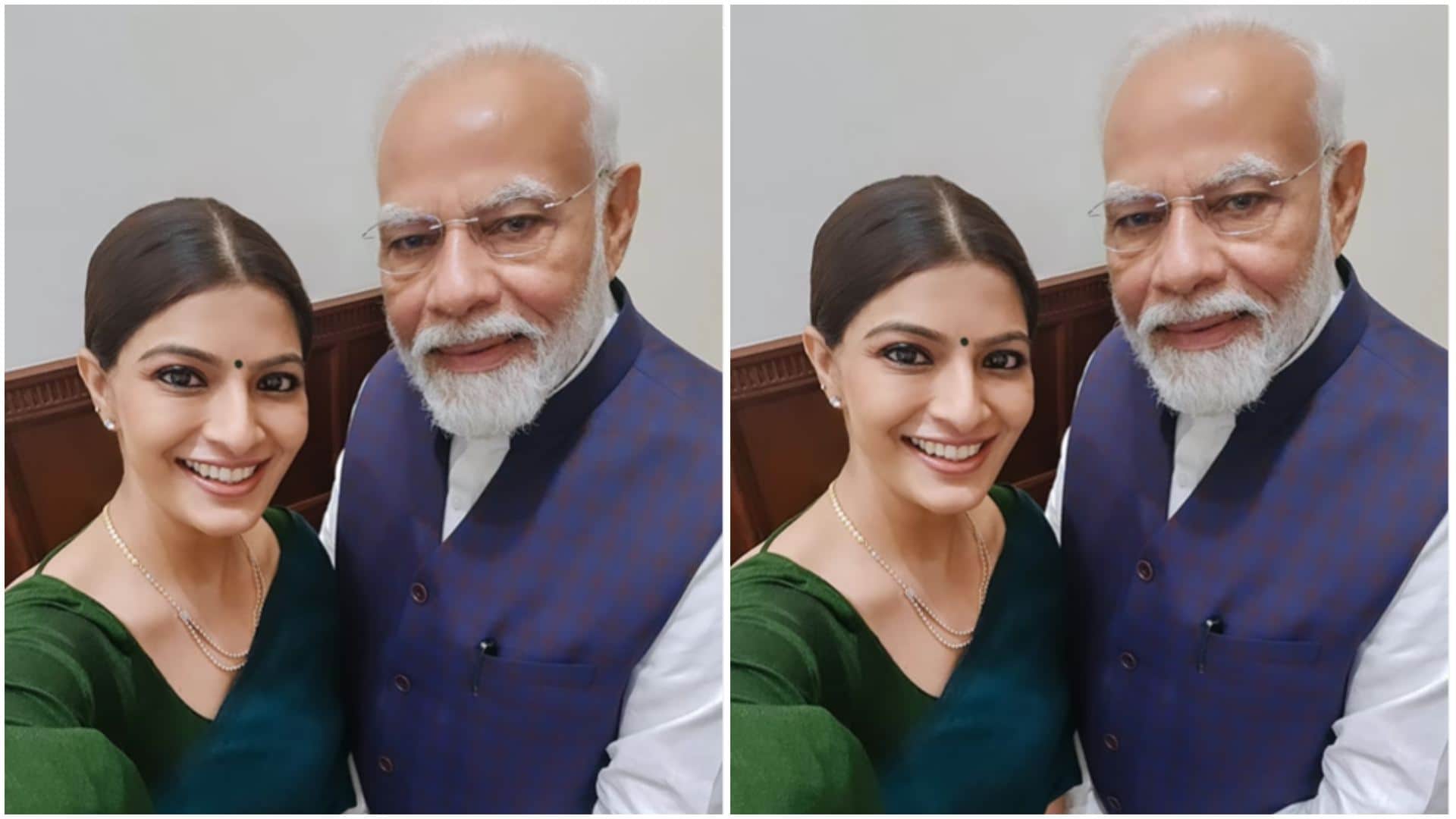 south actor Varalaxmi Sarathkumar and fiance Nicholai Sachdev extended her wedding invite to PM Narendra Modi