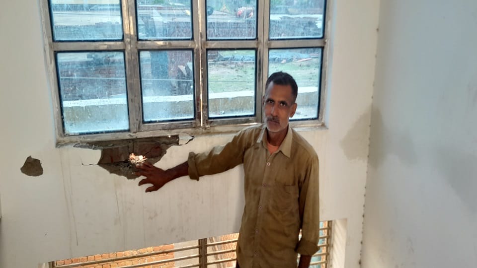 House damaged due to lightning strike