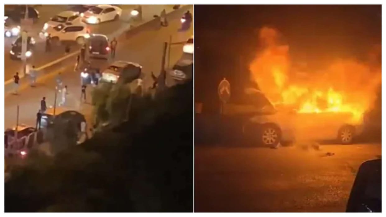 israel driver mistakenly enters in palestine territory angery people his car set on fire