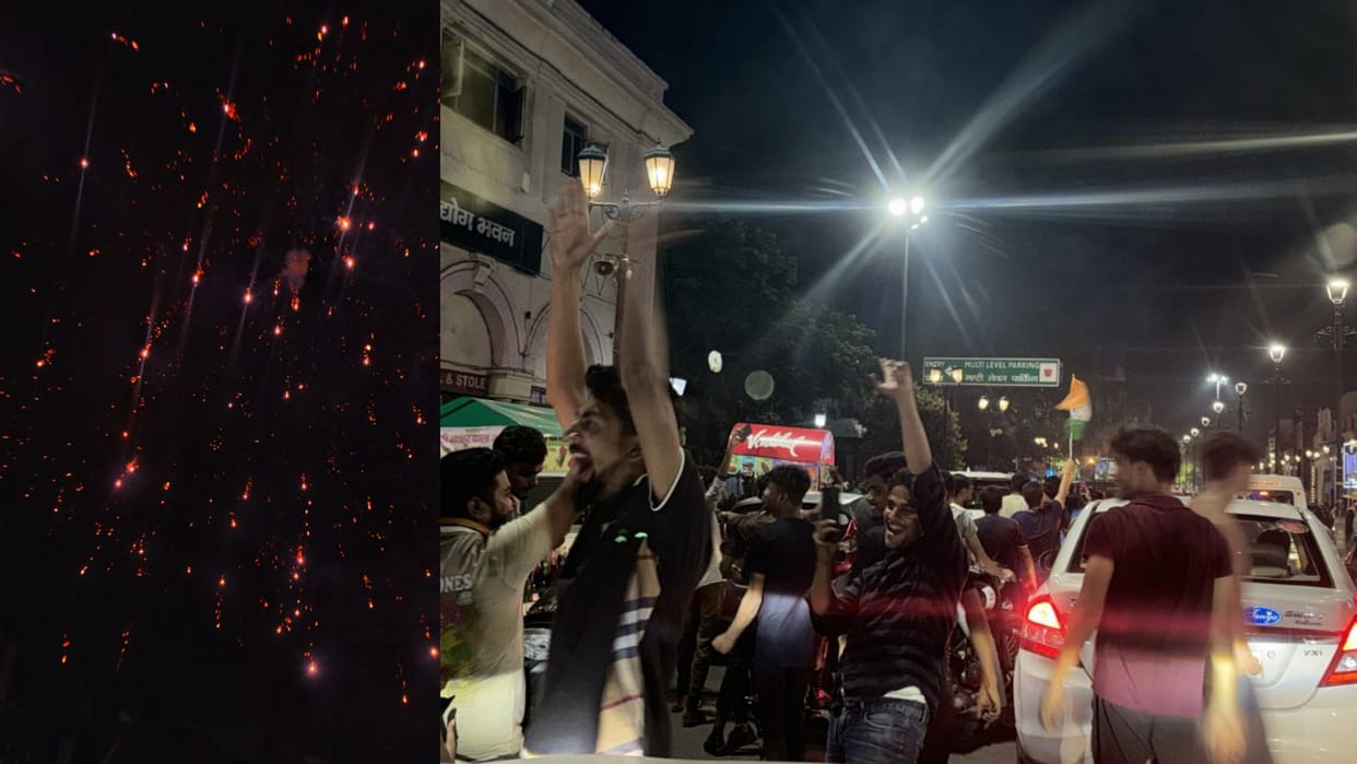 T20 World cup final: People celebrate victory of India.
