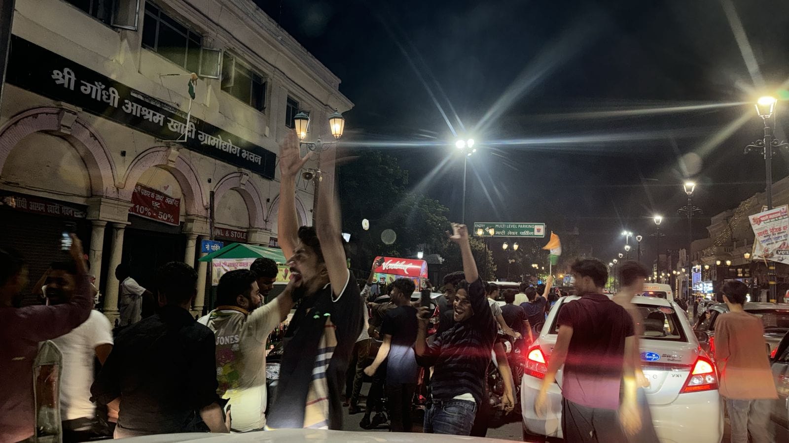 T20 World cup final: People celebrate victory of India.